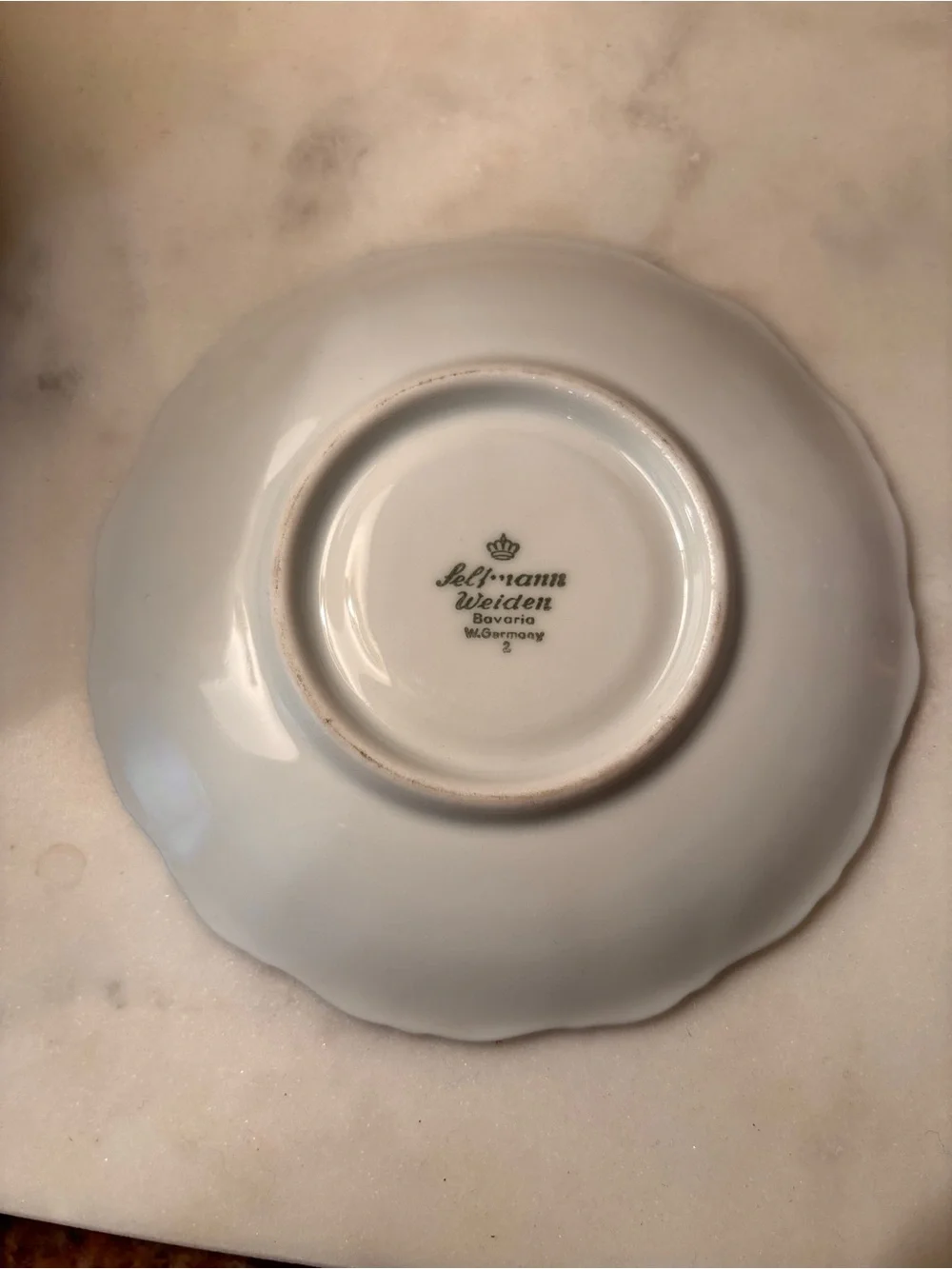 Vintage Schumann Arzberg Bavaria Blue White Chinoiserie 4.5” Saucer Germany